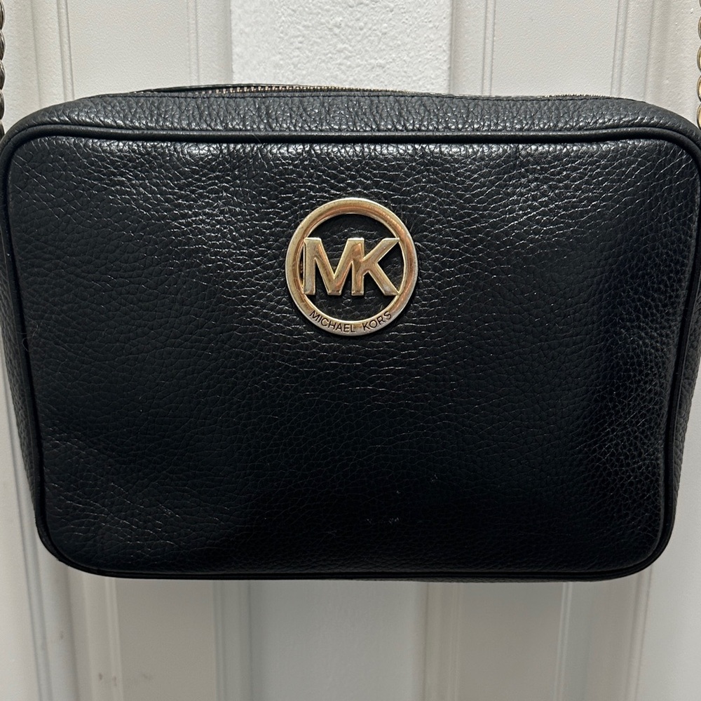 Michael Kors Black and Gold Crossbody Bag